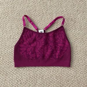 NEW Fabletics Purple Ribbed Sports Bra Adjustable Size XS Runs Smaller NWOT